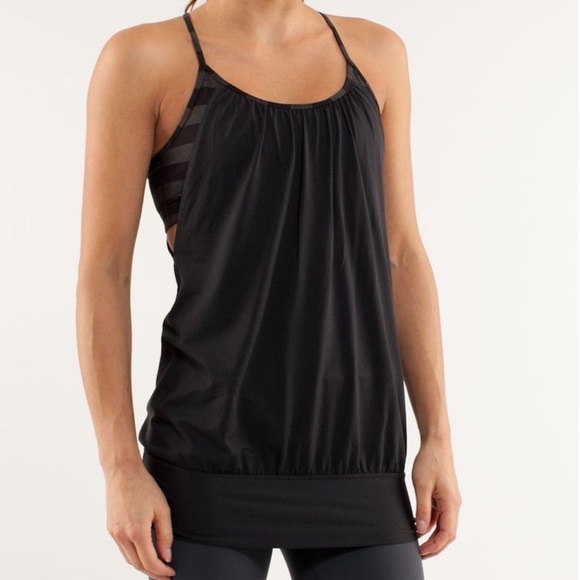 LULULEMON No Limit Tank - Black / Black Black Micro Macro Stripe - Picture 2 of 11